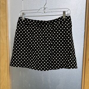 Lands' End Black and White Polka Dot Mini Skirt